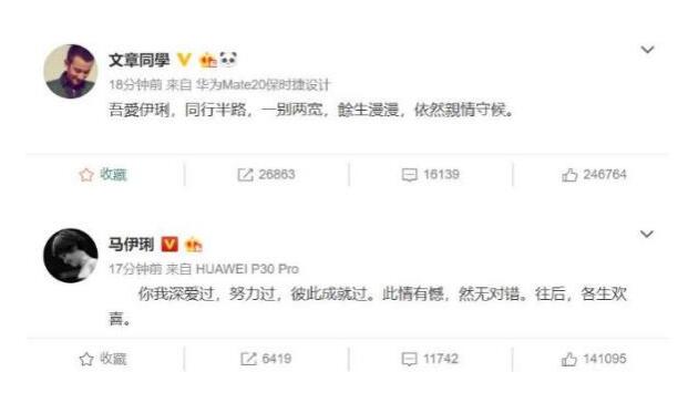 文章馬伊琍官宣離婚,報(bào)料人稱(chēng)文章與姚笛藕斷絲連